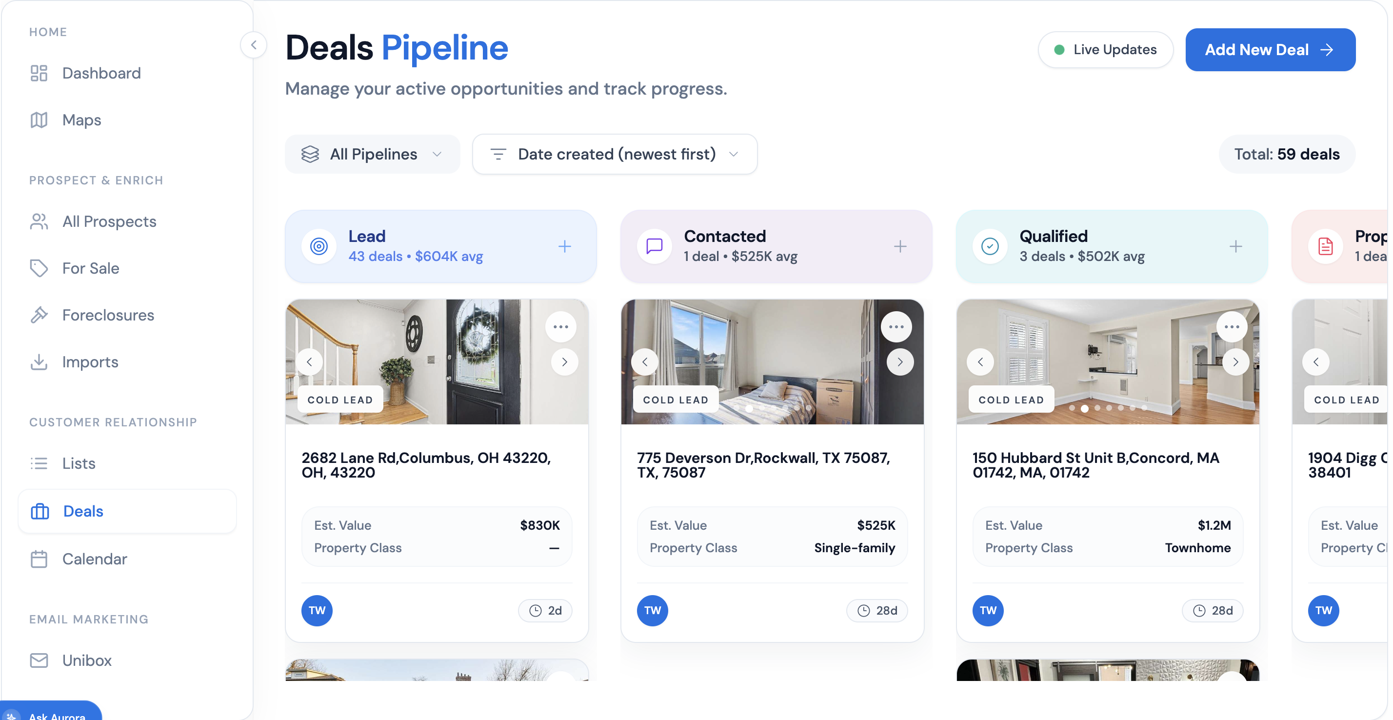StackDeal deals pipeline workspace