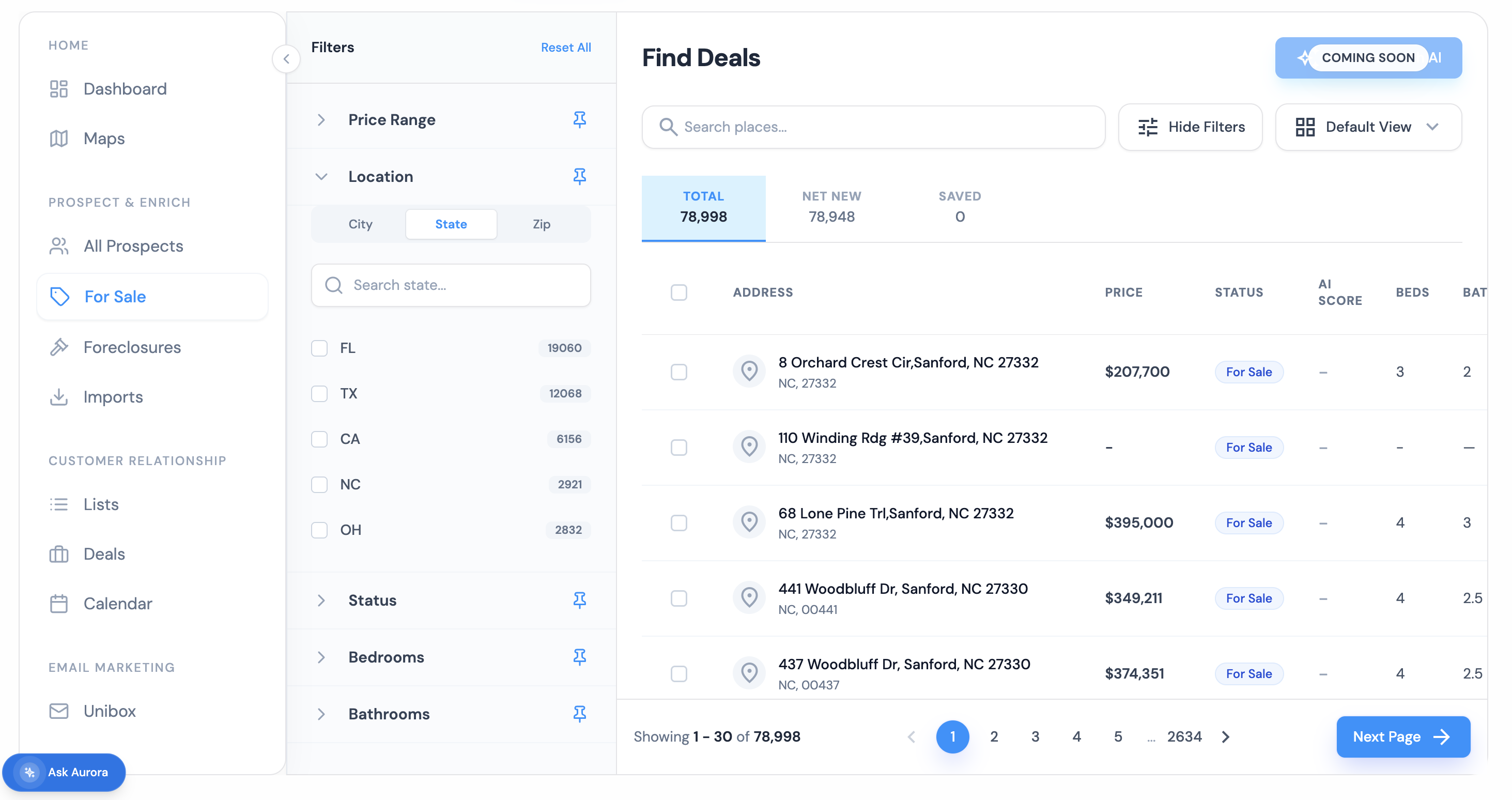 StackDeal Find Deals workspace