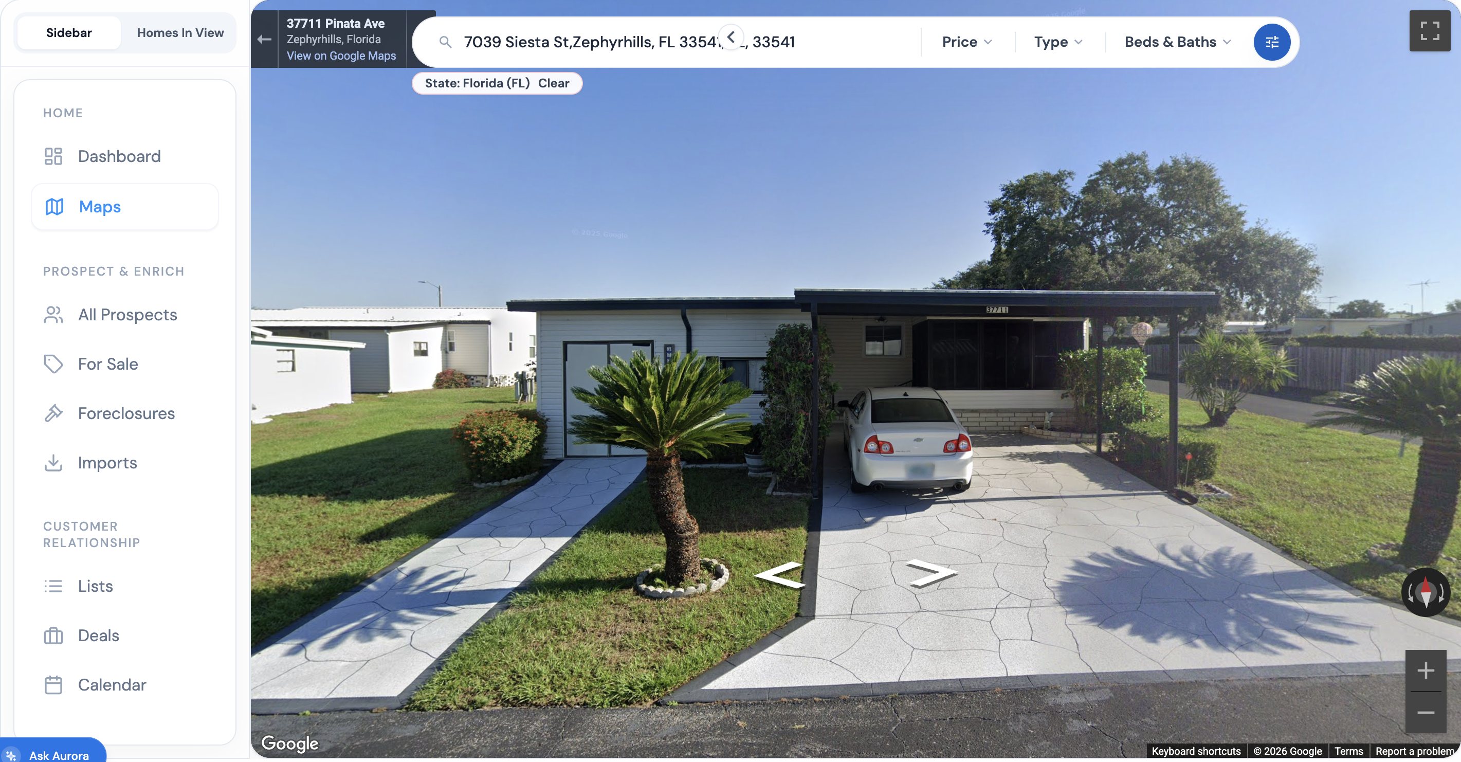 StackDeal maps prospecting workspace